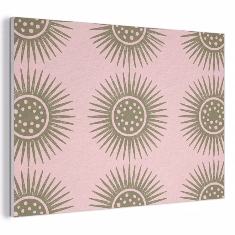 Bloemen - Patroon - Abstract - Roze - Groen PET vilt klein -3d