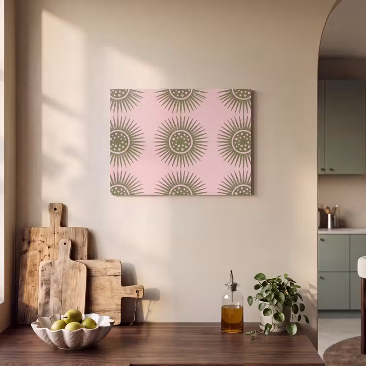 Bloemen - Patroon - Abstract - Roze - Groen PET vilt klein -sfeer2