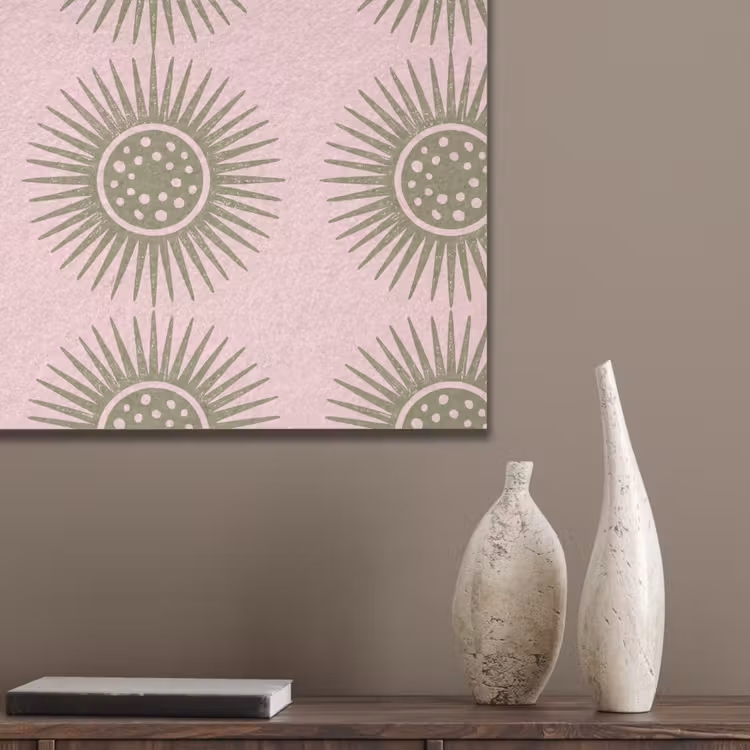 Bloemen - Patroon - Abstract - Roze - Groen PET vilt klein -sfeer6_closeup
