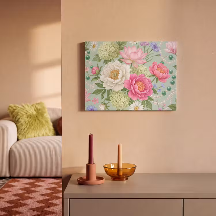 Bloemen - Patroon - Botanisch - Groen PET vilt klein -sfeer1