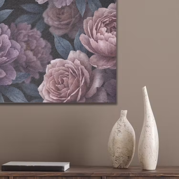 Bloemen - Patroon - Donker - Botanisch - Paars PET vilt klein -sfeer6_closeup