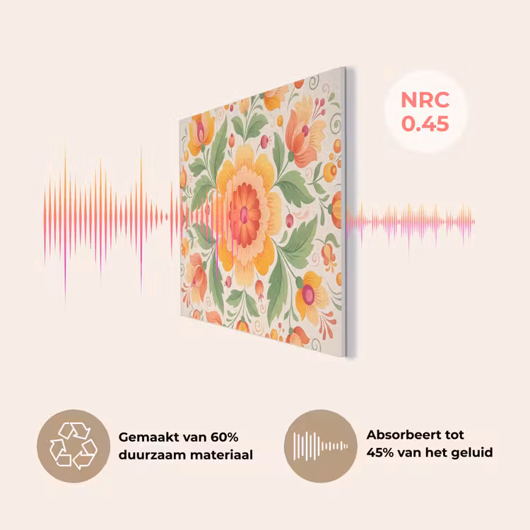 Bloemen - Patroon - Decoratief - Oranje PET vilt klein -USP_NL