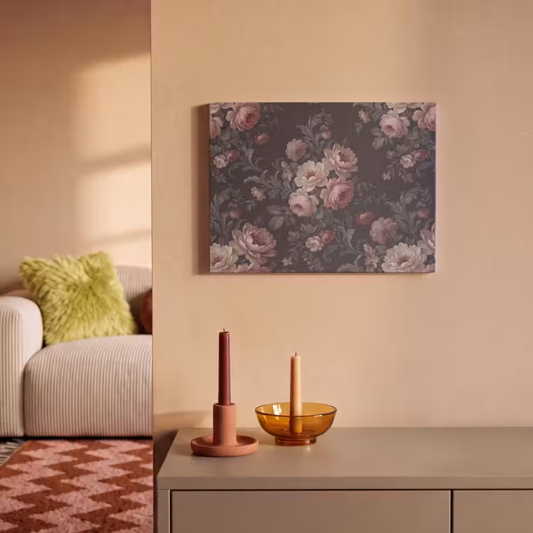 Bloemen - Patroon - Sierlijk - Roze - Donker PET vilt klein -sfeer1