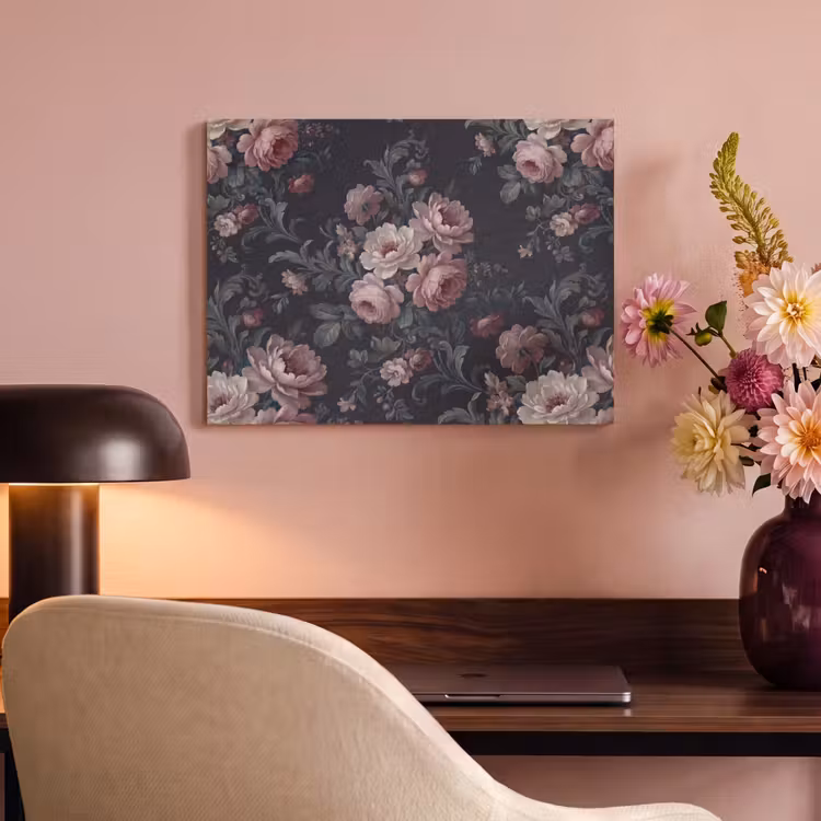 Bloemen - Patroon - Sierlijk - Roze - Donker PET vilt klein -sfeer3