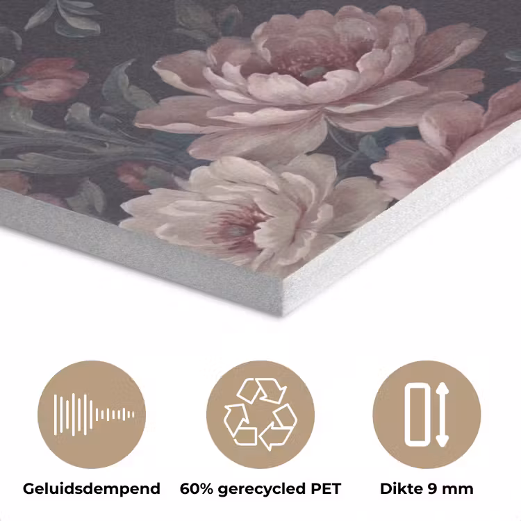 Bloemen - Patroon - Sierlijk - Roze - Donker PET vilt klein -closeup_NL