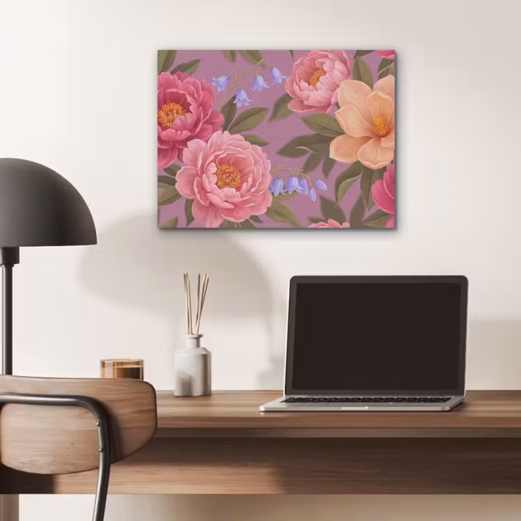 Bloemen - Patroon - Illustratie - Roze PET vilt klein -sfeer5