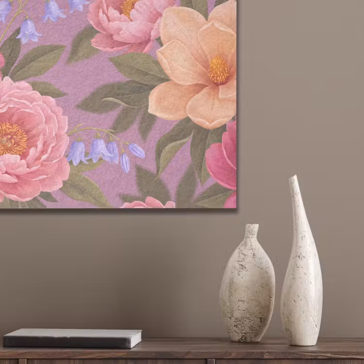 Bloemen - Patroon - Illustratie - Roze PET vilt klein -sfeer6_closeup