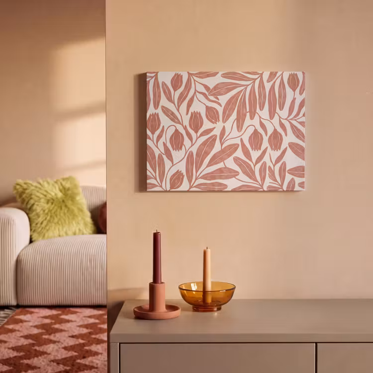 Bloemen - Patroon - Modern - Natuur - Bruin PET vilt klein -sfeer1
