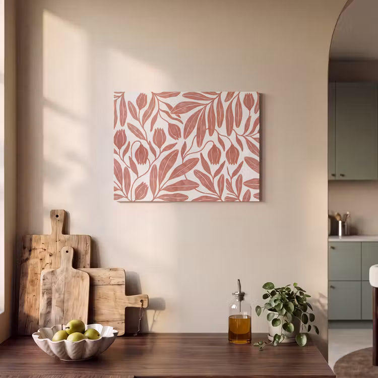 Bloemen - Patroon - Modern - Natuur - Bruin PET vilt klein -sfeer2