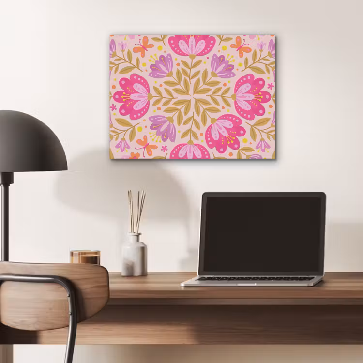 Bloemen - Patroon - Natuur - Abstract - Roze PET vilt klein -sfeer5