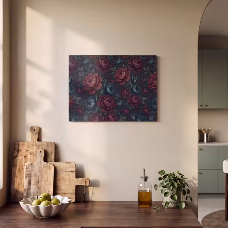 Bloemen - Patroon - Natuur - Klassiek - Donker PET vilt klein -sfeer2