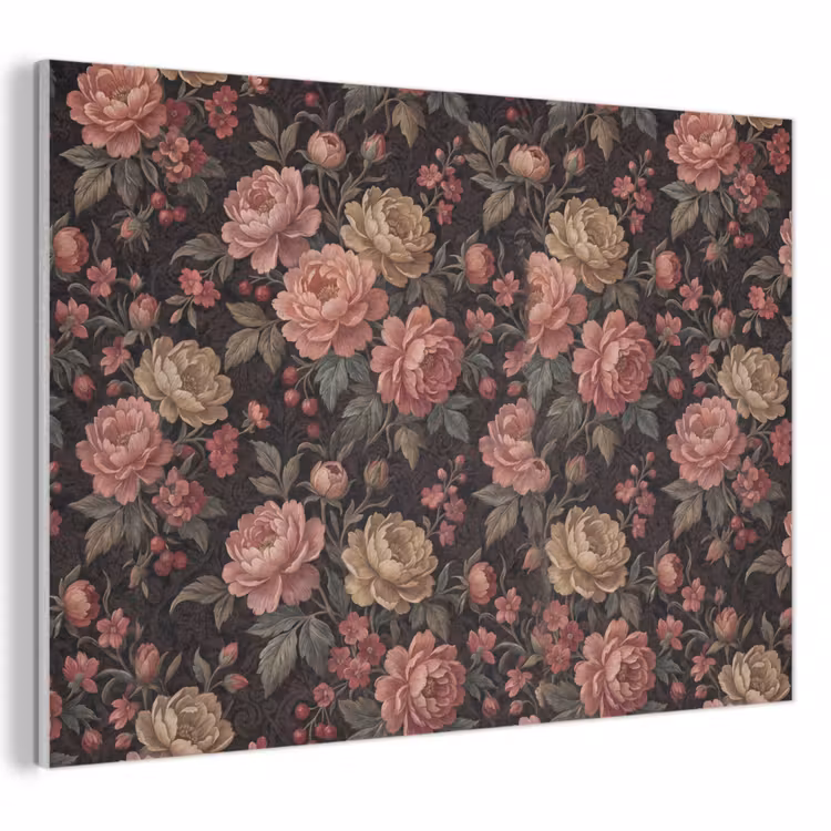 Bloemen - Patroon - Natuur - Vintage - Roze PET vilt klein -3d