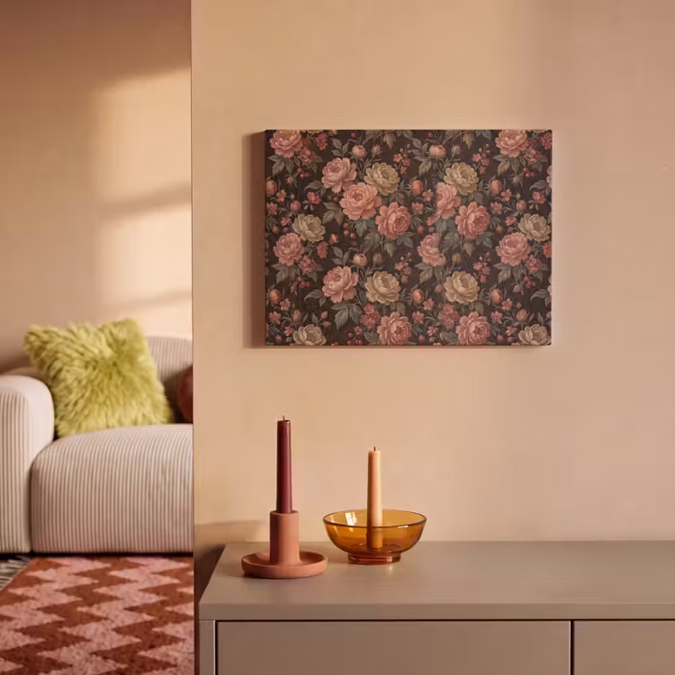 Bloemen - Patroon - Natuur - Vintage - Roze PET vilt klein -sfeer1