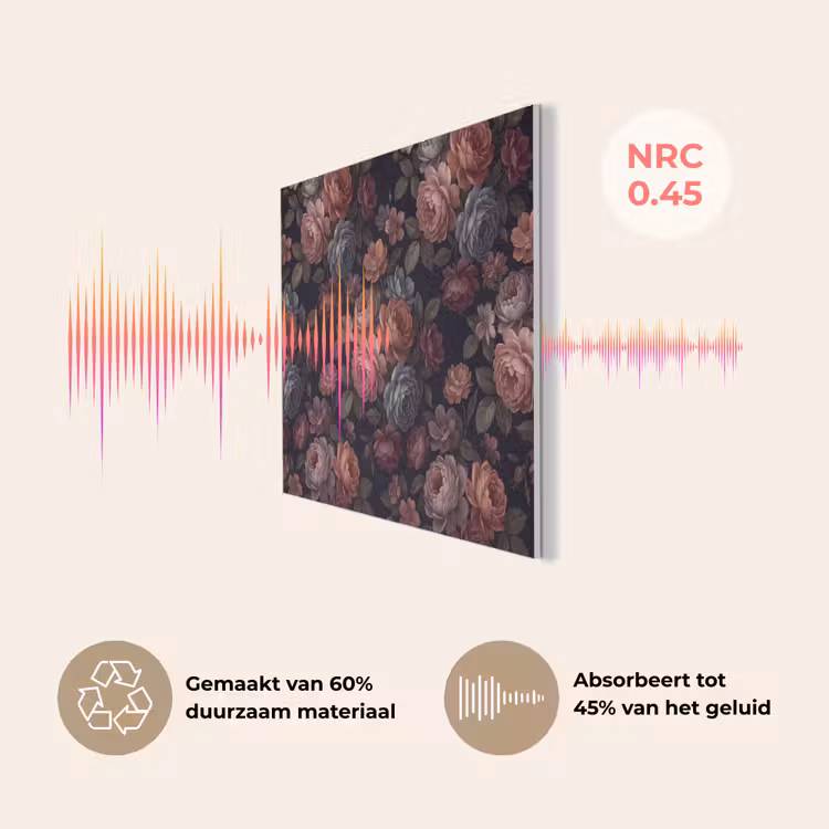 Bloemen - Patroon - Vintage - Donker - Roze PET vilt klein -USP_NL