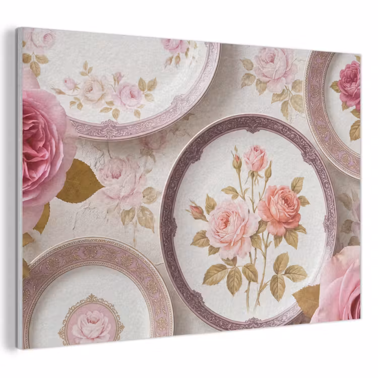 Bloemen - Patroon - Vintage - Roze - Decoratie PET vilt klein -3d