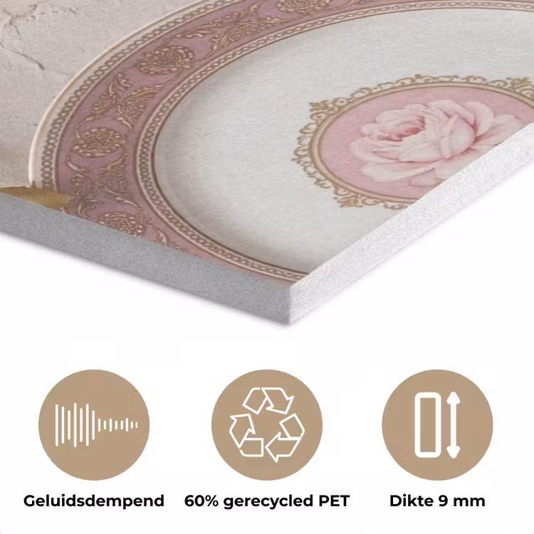 Bloemen - Patroon - Vintage - Roze - Decoratie PET vilt klein -closeup_NL