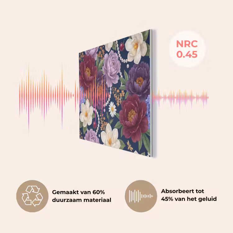 Bloemen - Parels - Decoratie - Modern - Blauw PET vilt klein -USP_NL