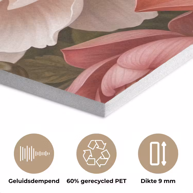 Bloemen - Parels - Elegant - Roze - Wit PET vilt klein -closeup_NL