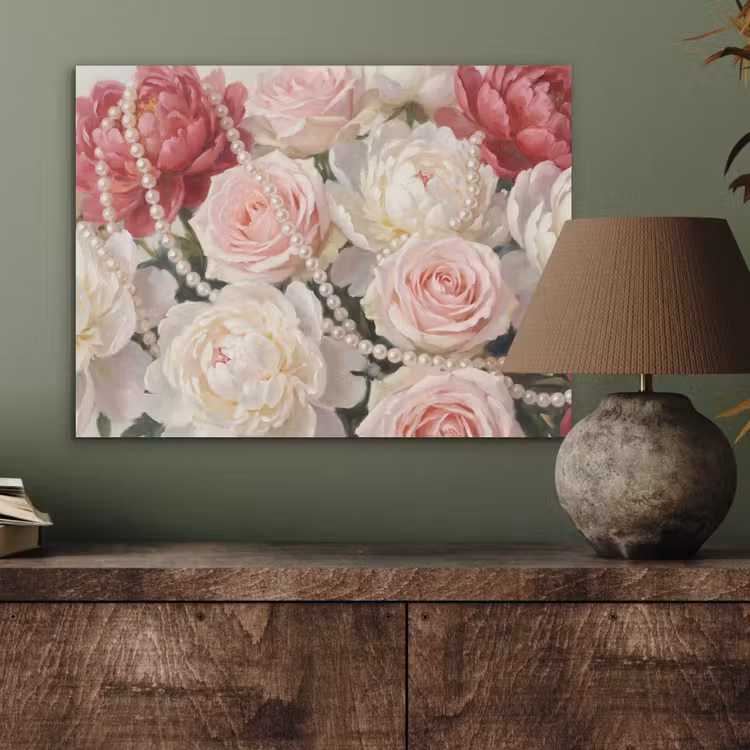 Bloemen - Parels - Romantiek - Klassiek - Roze PET vilt klein -sfeer2