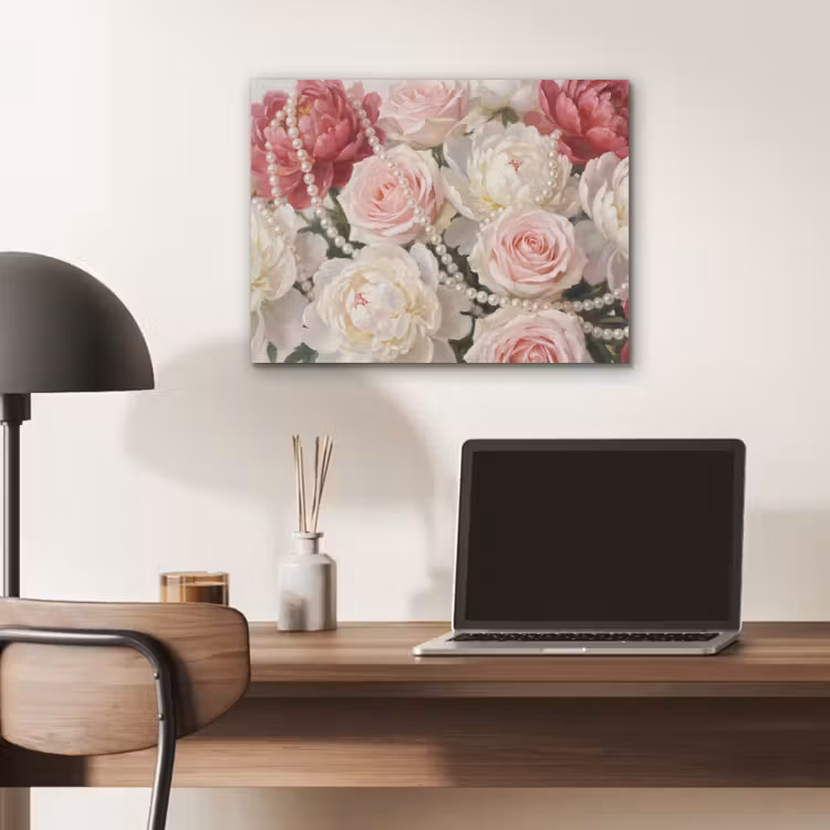 Bloemen - Parels - Romantiek - Klassiek - Roze PET vilt klein -sfeer5