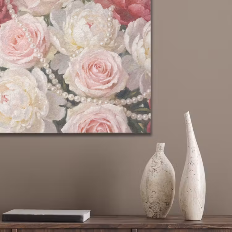 Bloemen - Parels - Romantiek - Klassiek - Roze PET vilt klein -sfeer6_closeup