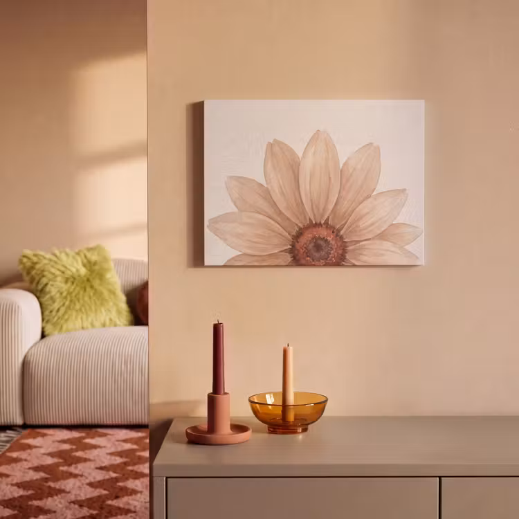 Bloemen - Bloemblad - Natuur - Aquarel - Beige PET vilt klein -sfeer1