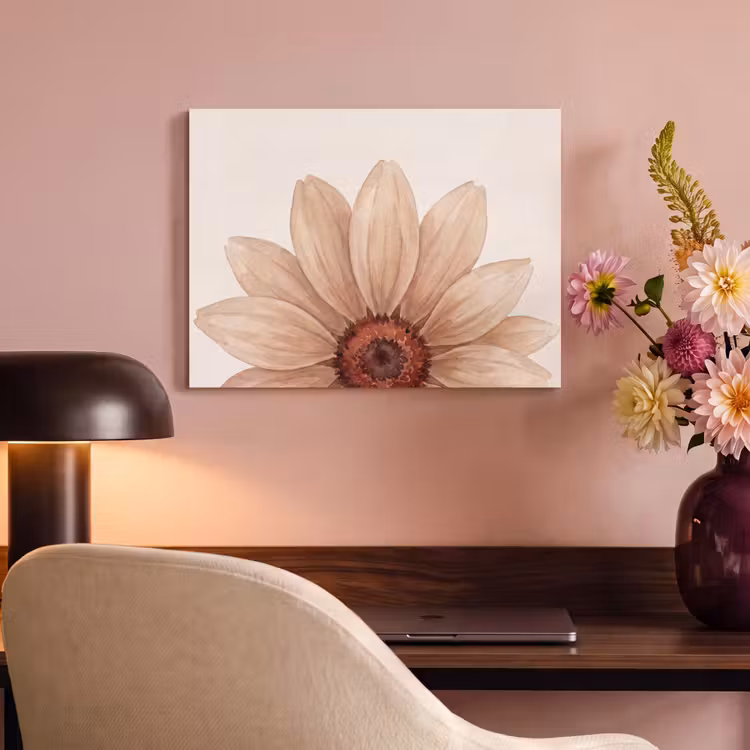 Bloemen - Bloemblad - Natuur - Aquarel - Beige PET vilt klein -sfeer3