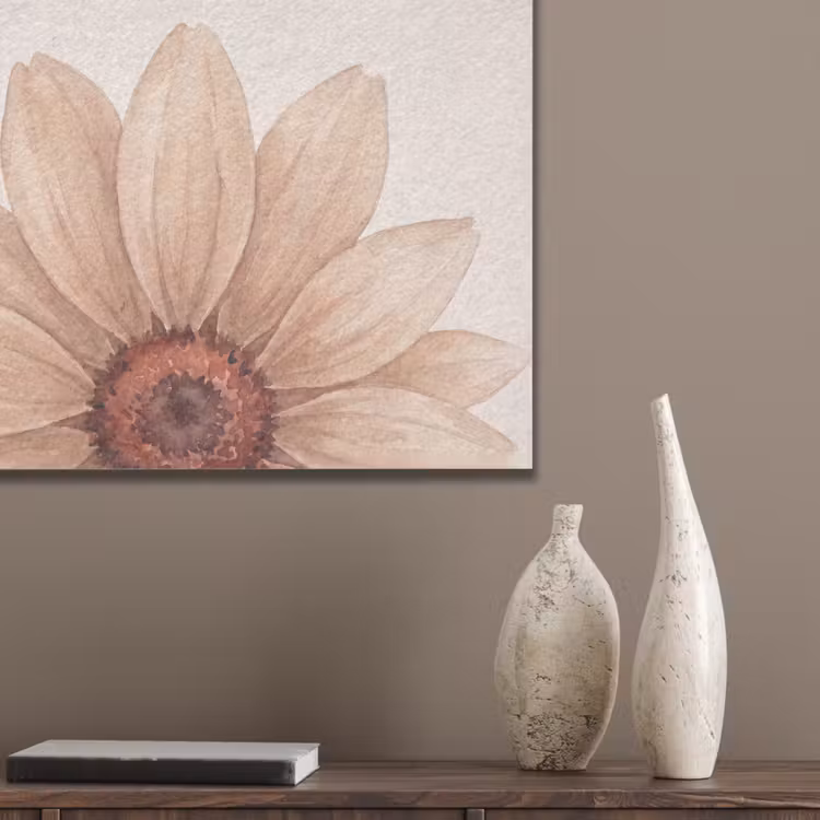 Bloemen - Bloemblad - Natuur - Aquarel - Beige PET vilt klein -sfeer6_closeup