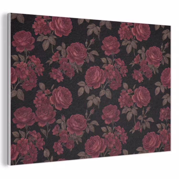 Bloemen - Roos - Patroon - Klassiek - Rood PET vilt klein -3d