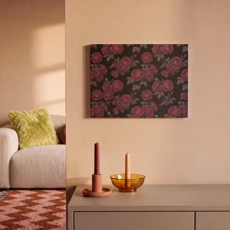 Bloemen - Roos - Patroon - Klassiek - Rood PET vilt klein -sfeer1