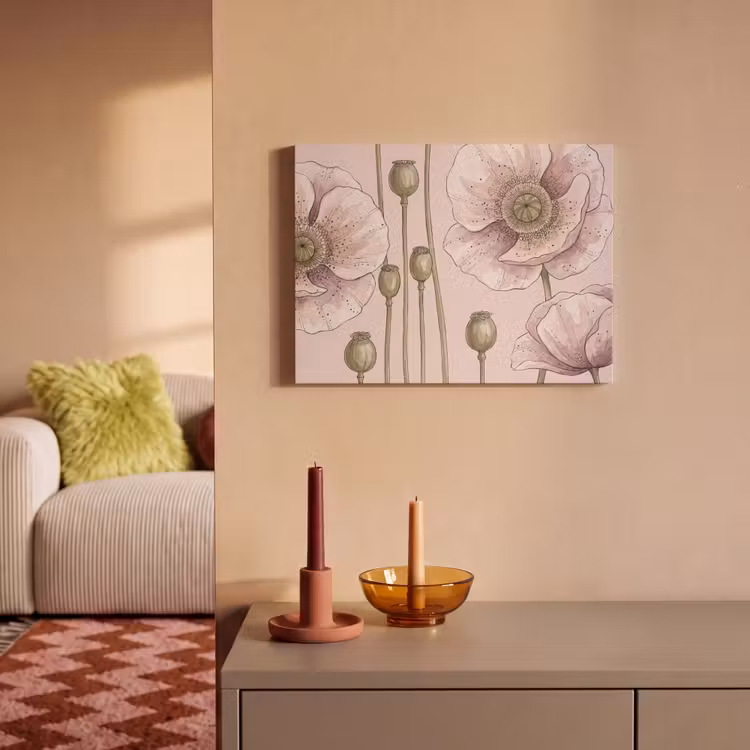 Bloemen - Zomer - Natuur - Aquarel - Roze PET vilt klein -sfeer1