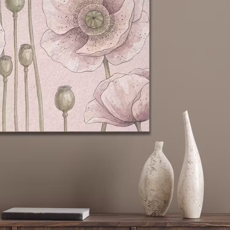 Bloemen - Zomer - Natuur - Aquarel - Roze PET vilt klein -sfeer6_closeup