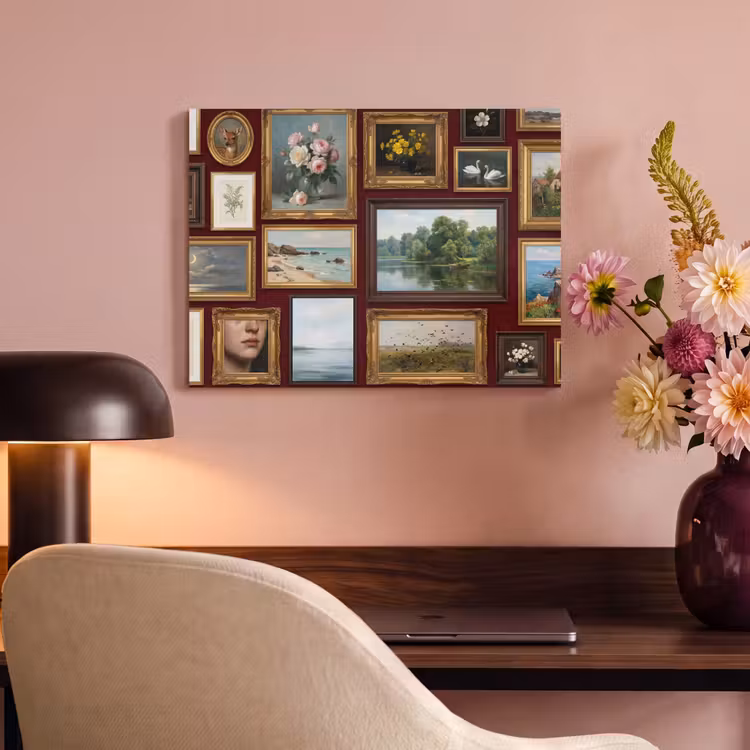 Bloemen - Vaas - Klassiek - Kunst - Rood PET vilt klein -sfeer3
