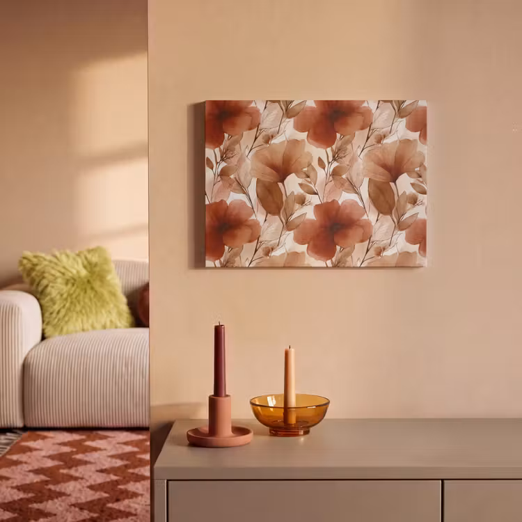 Bloemen - Aquarel - Botanisch - Terracotta PET vilt klein 837 -sfeer1