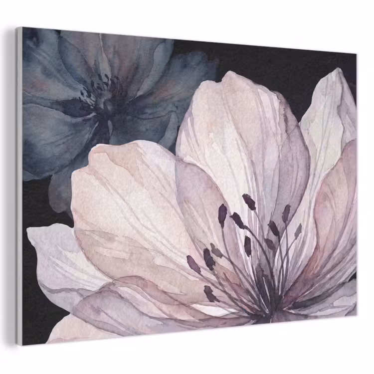 Bloemen - Aquarel - Modern - Roze - Donker PET vilt klein -3d