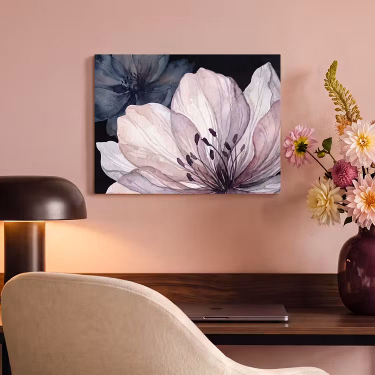 Bloemen - Aquarel - Modern - Roze - Donker PET vilt klein -sfeer3