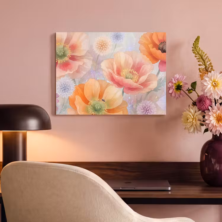 Bloemen - Aquarel - Natuur - Modern - Kleurrijk PET vilt klein -sfeer3