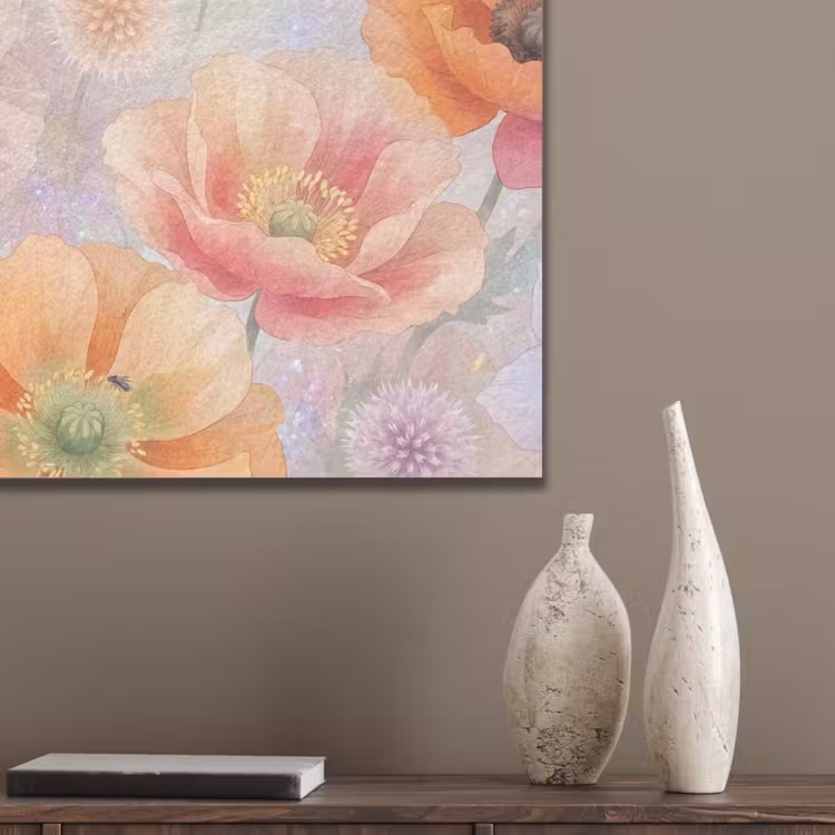Bloemen - Aquarel - Natuur - Modern - Kleurrijk PET vilt klein -sfeer6_closeup