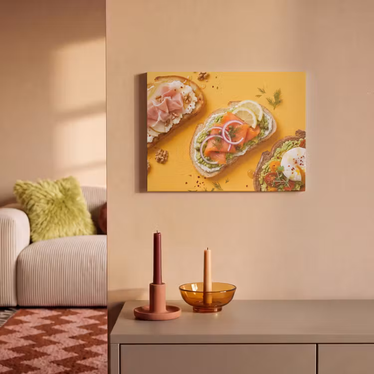 Eten - Brood - Ontbijt - Modern - Kleurrijk PET vilt klein -sfeer1