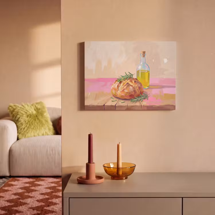 Eten - Brood - Olijfolie - Abstract - Keuken PET vilt klein -sfeer1