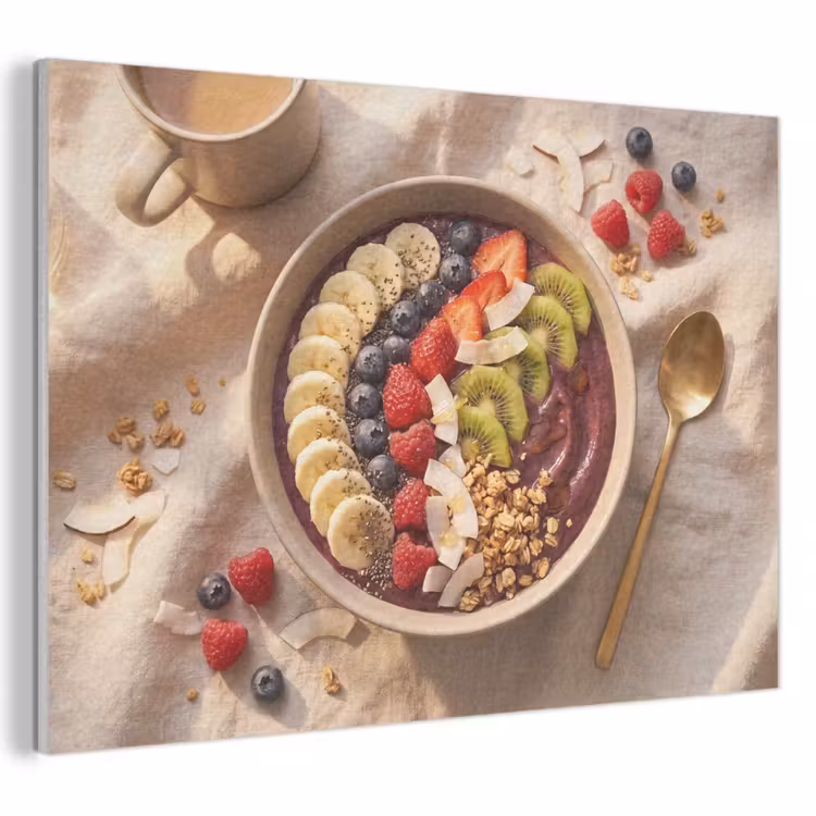 Eten - Ontbijtkom - Fruit - Gezond - Kleurrijk PET vilt klein -3d