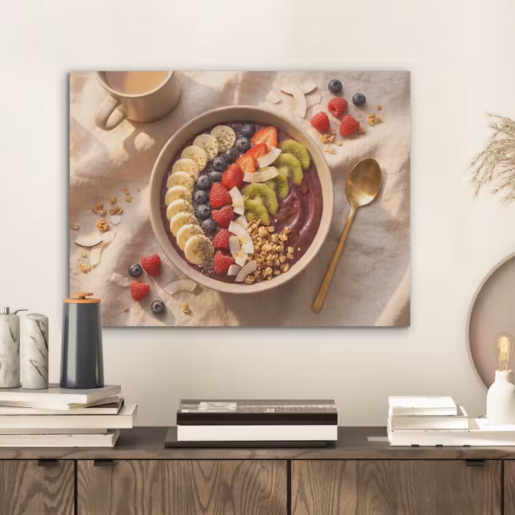 Eten - Ontbijtkom - Fruit - Gezond - Kleurrijk PET vilt klein -sfeer1