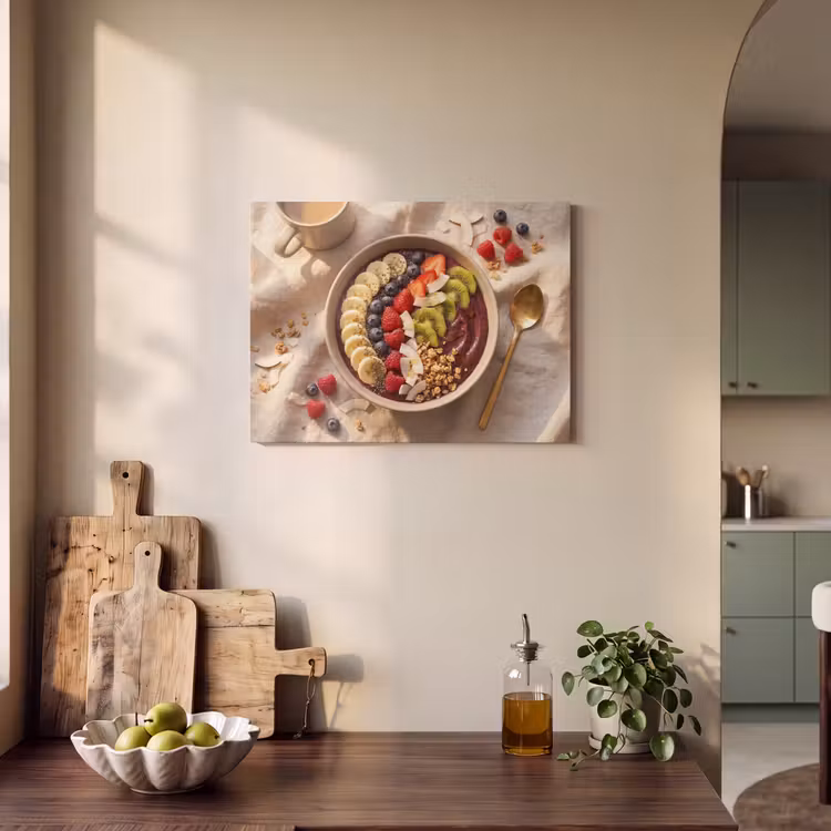 Eten - Ontbijtkom - Fruit - Gezond - Kleurrijk PET vilt klein -sfeer2