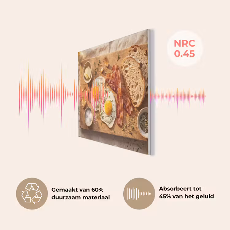 Eten - Ontbijt - Hout - Rustiek - Geel PET vilt klein -USP_NL