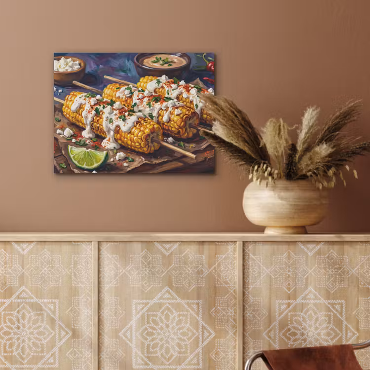 Eten - Maïs - Saus - Geschilderd - Geel PET vilt klein -sfeer4