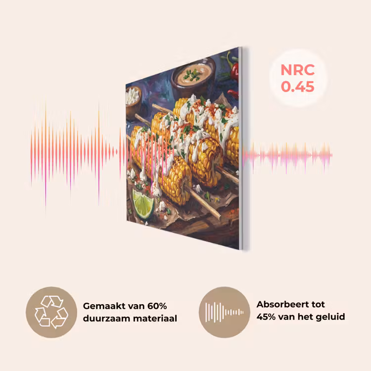 Eten - Maïs - Saus - Geschilderd - Geel PET vilt klein -USP_NL