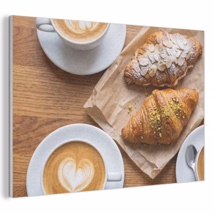 Eten - Croissant - Koffie - Ontbijt - Modern PET vilt klein -3d