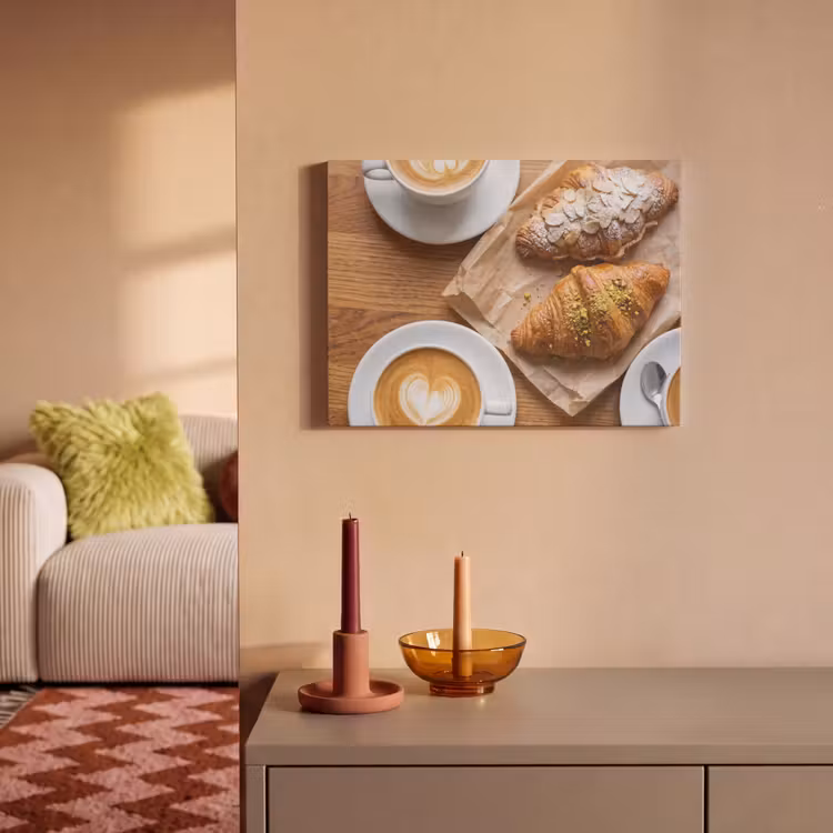 Eten - Croissant - Koffie - Ontbijt - Modern PET vilt klein -sfeer1
