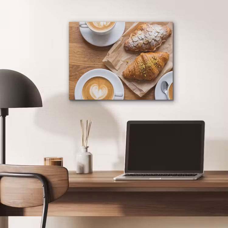 Eten - Croissant - Koffie - Ontbijt - Modern PET vilt klein -sfeer5