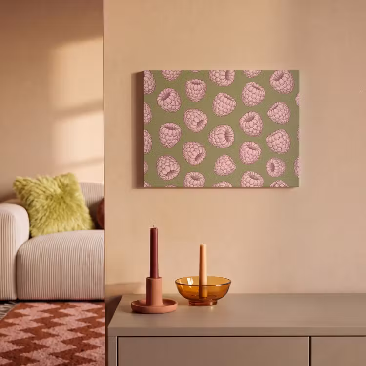 Eten - Patroon - Illustratie - Roze - Groen PET vilt klein -sfeer1